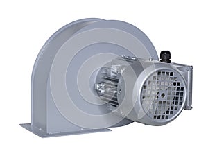 A radial fan with a diaphragm is designed to supply air to the firebox of a solid fuel central heating boiler.