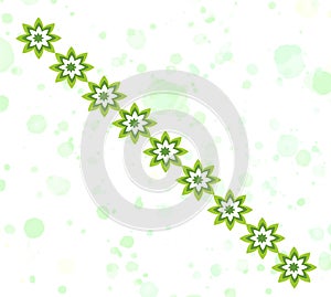 Radial flowers with green background