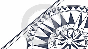 Radial Geometric Compass, Abstract Directional Design, vector design Generative AI