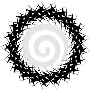 Radial geometric element series. Abstract black and white shape