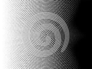 Radial halftone pattern vector gradient background