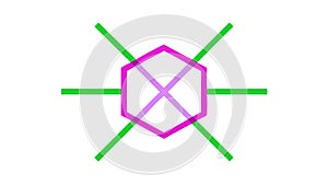 Radial Hexagon Connection, Abstract Network Hub, vector design Generative AI