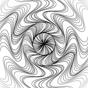 Radial lines circular pattern. Abstract irregular radiating line