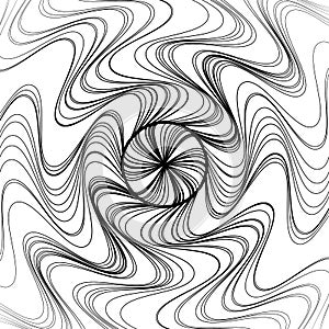 Radial lines circular pattern. Abstract irregular radiating line