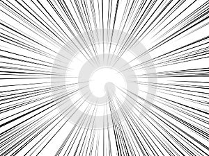 Radial lines comics books. Flash ray blast glow boom speed burst action effect bang explosion power motion background