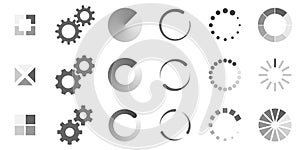 Radial load bar for mobile apps or web upload, isolated on white