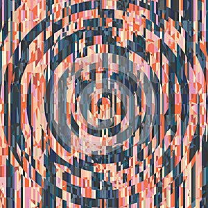 Radial Mosaic Tiles, Vector of Abstract Circular Pattern of the Pixel Effect Dome