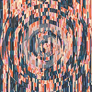 Radial Mosaic Tiles, Vector of Abstract Circular Pattern of the Pixel Effect Dome