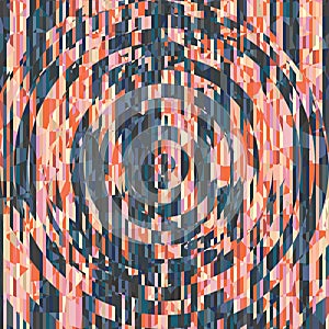 Radial Mosaic Tiles, Vector of Abstract Circular Pattern of the Pixel Effect Dome