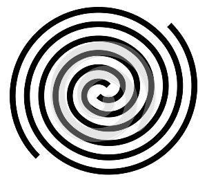 Radial, radiating element. Concentric, centripetal abstract design element, icon