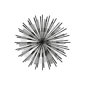 radial radiating line starbust. Round shape. Explosion effect. Vector illustration. photo