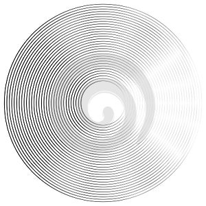 Radial, radiating lines element. circular, concentric circle lines, abstract circle art lines, pattern art line in circle