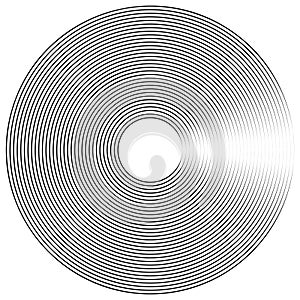 Radial, radiating lines element. circular, concentric circle lines, abstract circle art lines, pattern art line in circle