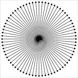 Radial - radiating lines outwards from center point