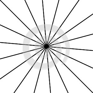 Radial, radiating straight thin lines. Circular black and white