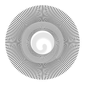 Radial Rays of Sunburst. Circular Design Element