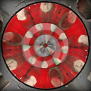 Radial red gray circular abstract pattern