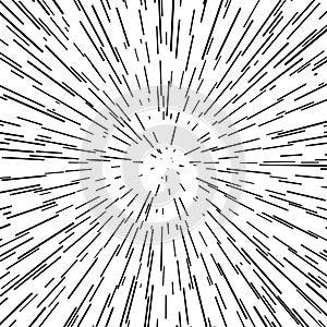 Radial speed, explosion, warp, zoom effect with lines abstract vector background