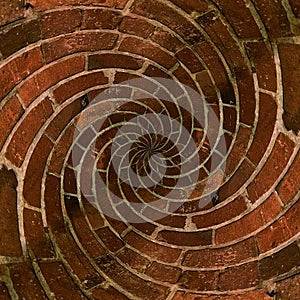 Radial spiral brick pattern
