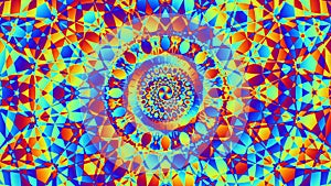 Radial Spiral Stained Glass Mandala Kaleidoscope Colorful Design I