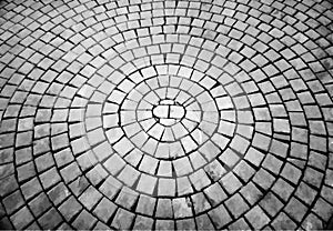 Radial street tiles pavement texture illustration