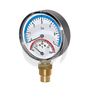 A radial thermo manometer is a combined device for measuring range pressure and temperature in heating systems