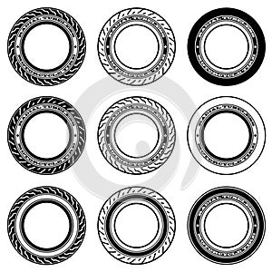 Radial tubeless motorcycle tyre symbols