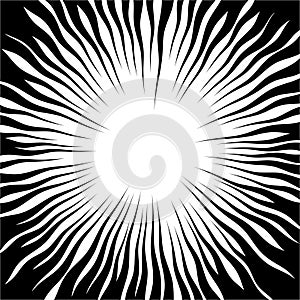 Radial wave lines Square fight stamp for card Sun rays or star burst element Comic background Manga or anime speed graphic texture