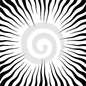 Radial wave lines Square fight stamp for card Sun rays or star burst element Comic background Manga or anime speed graphic texture