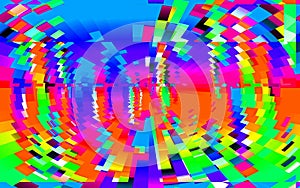 Radial waves- colorful generative glitch artwork