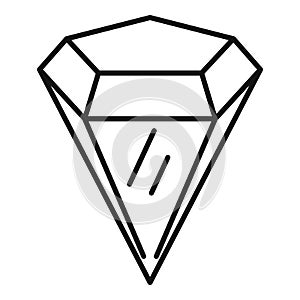 Radian gemstone icon, outline style