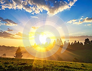 Radiance of Noon sun set