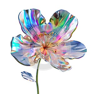 Radiant Abstract Floral Artwork with Vibrant Hues and Translucent Petals