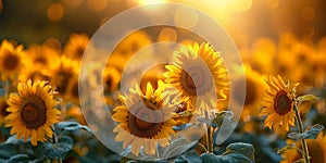 Radiant Blooms: A Sun-Kissed Morning in the Sunflower Field