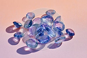 Luxury Collection of Sparkling Blue and Purple Gemstones