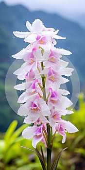 Radiant Clusters: White And Pink Orchid In The Rain Forest