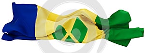 Radiant Flag of Saint Vincent and the Grenadines Fluttering in the Dark