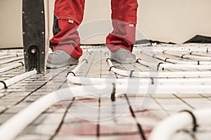 Radiant Floor Heating Pipe Installation