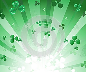 Radiant green background with clover
