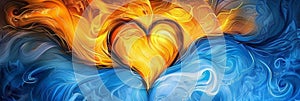 Radiant heart pulse in translucent silhouette symbol of vitality and life energy