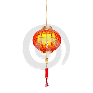 Radiant Illumination Single Chinese Lamp Vector Art