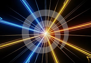 Radiant lines emanate from a central