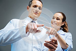 Radiant medical workers using invisible technological device