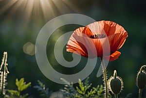 Radiant Poppy: Vibrant details in flowers