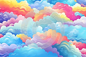 Radiant Rainbow sky clouds nature. Generate Ai