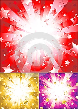 Radiant red background with stars