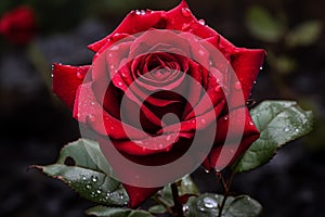 Radiant Red rose flower plant summer. Generate Ai