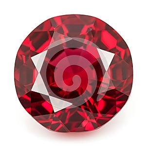 Radiant red ruby gemstone