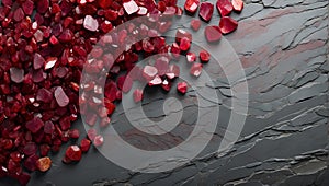 Radiant Ruby Reflections: Cascade Slate Brilliance. AI generate