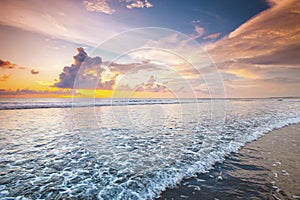 Radiant sea beach sunset